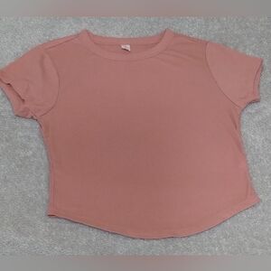 Old Navy Women's Size S Dusty Pink Short Sleeve Cropped Scoop Hem Tee